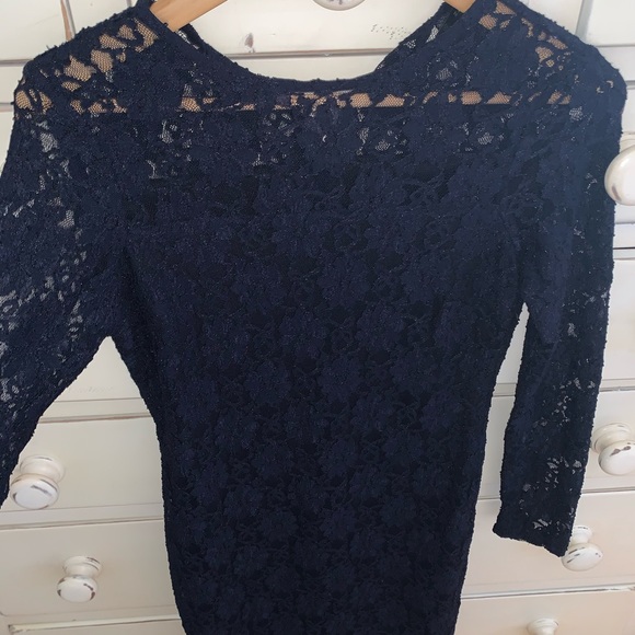 Zara Navy Lace Dress - Picture 2 of 7